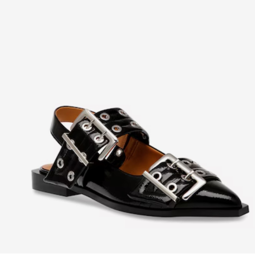 Steve Madden Graya Black Patent Flats